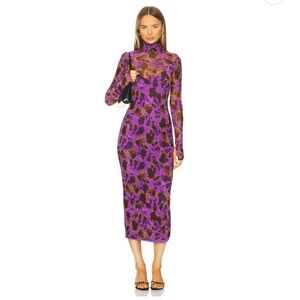 Revolve Shailene Violet Haze Floral Mesh Dress